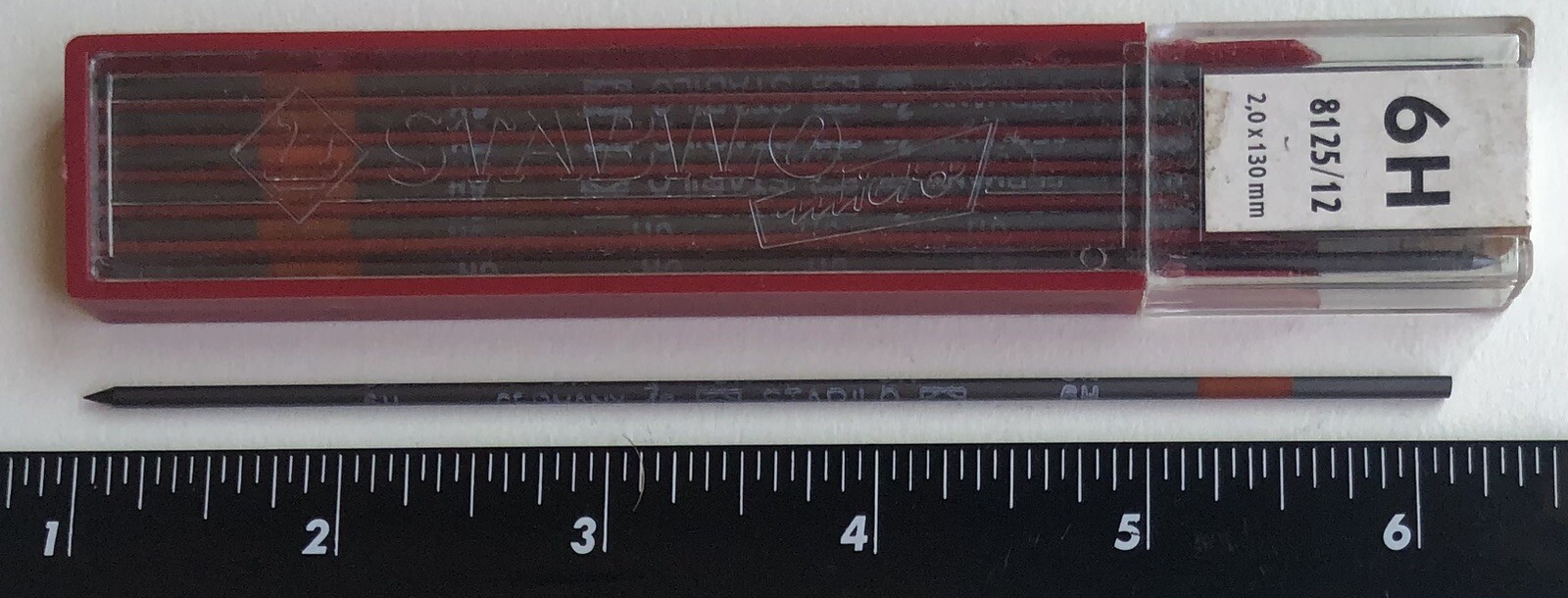 Vintage SWAN Stabilo Drawing Lead 6H 2mm 12 Pack Sleeve Germany