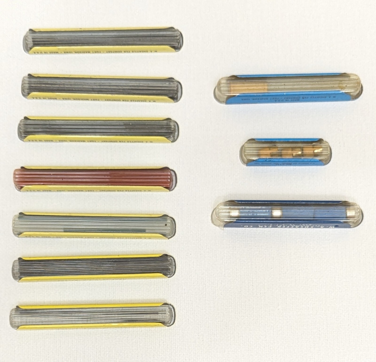 Vintage SHEAFFER Mixed LEAD Lot For Mechanical Pencil Red Black Eraser Tins
