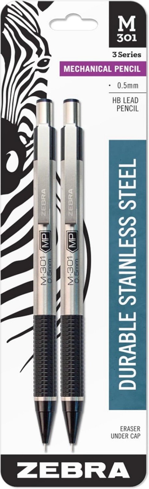 Elegant M-301 0.5mm Fine Point Mechanical Pencils – Refined Writing, 2-Pack