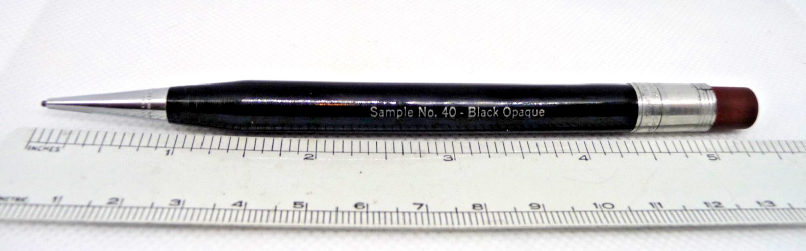 Lyncraft Black and Chrome l.l mm Pencil-working-sales sample imprint on pen