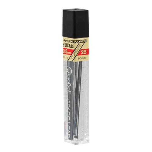 Lead Refills 0.5mm 2B, Black, 12 Leads per Tube (C505-2B) – Pack of 3