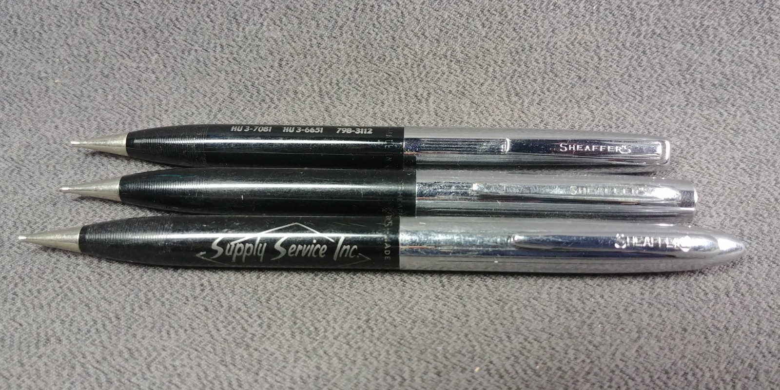 3 1950s+ Sheaffers Mechanical Pencil Right COOP Supply Service Longview Fibre