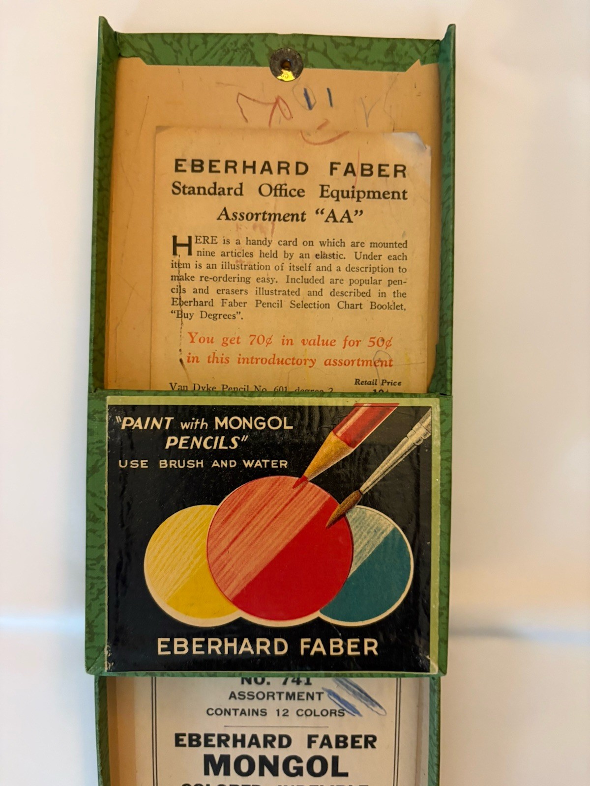 Eberhard Faber MONGOL #741 12pk Colored Pencil **BOX ONLY** EMPTY NO PENCILS