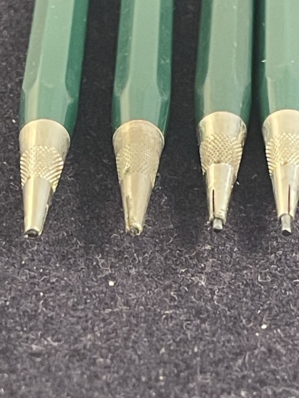 (4) Vintage 1960s Autopoint Green Mechanical 2H Pencil “Bell System Pro“ + Leads
