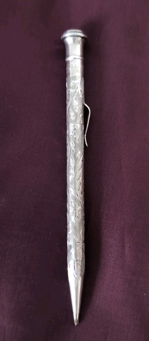 Vintage Wahl Eversharp Sterling Silver Mechanical Pencil, Art Deco Design, 1920s