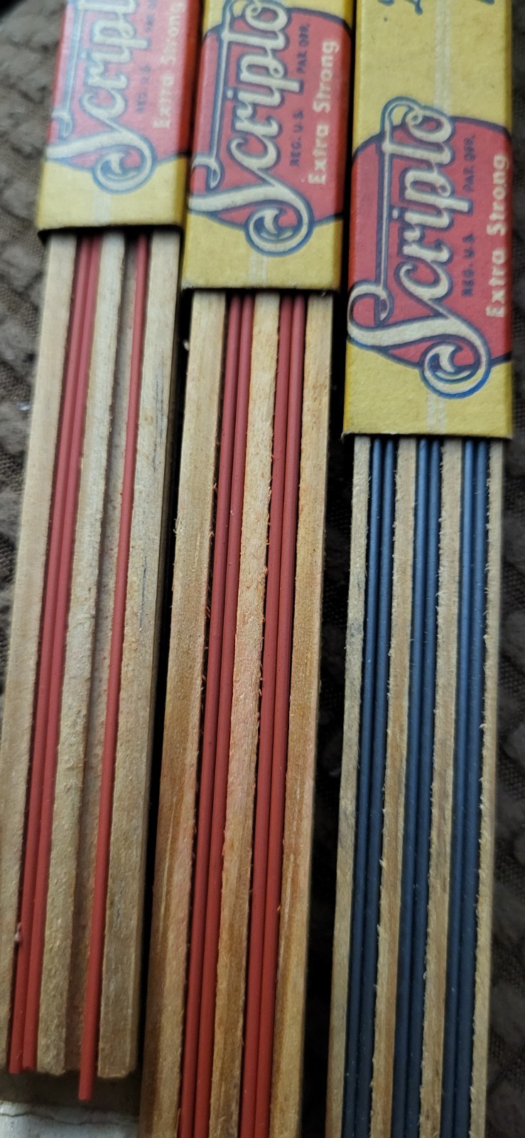 VINTAGE SCRIPTO Extra Strong Drawing Writing Long Lead Black no.130, 133 Red