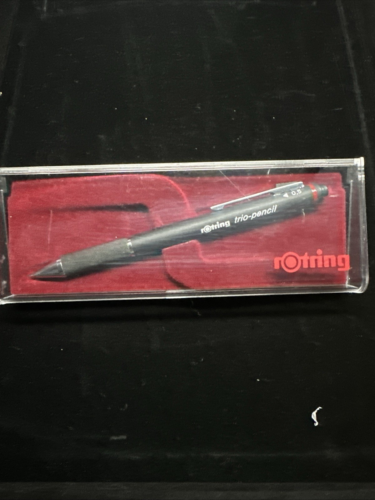 Rotring 600 0.5mm Black Mechanical Drafting Pencil Germany w/ Original Case