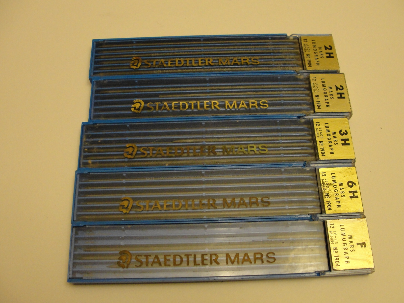 Vintage 36 Staedtler Mars Lumograph Leads 2H, 3H, 6H, F