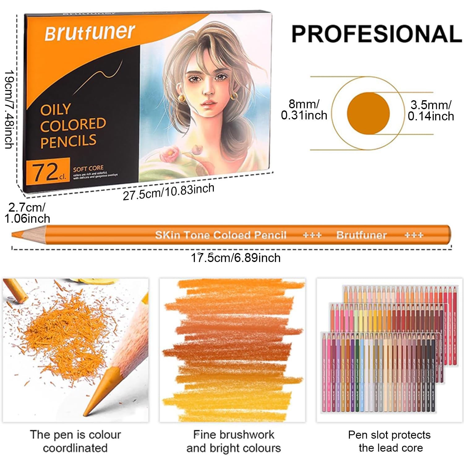 LBW 72 Skin Tone Colored Pencils for Adult 1 Count (Pack of 72), Multicolor