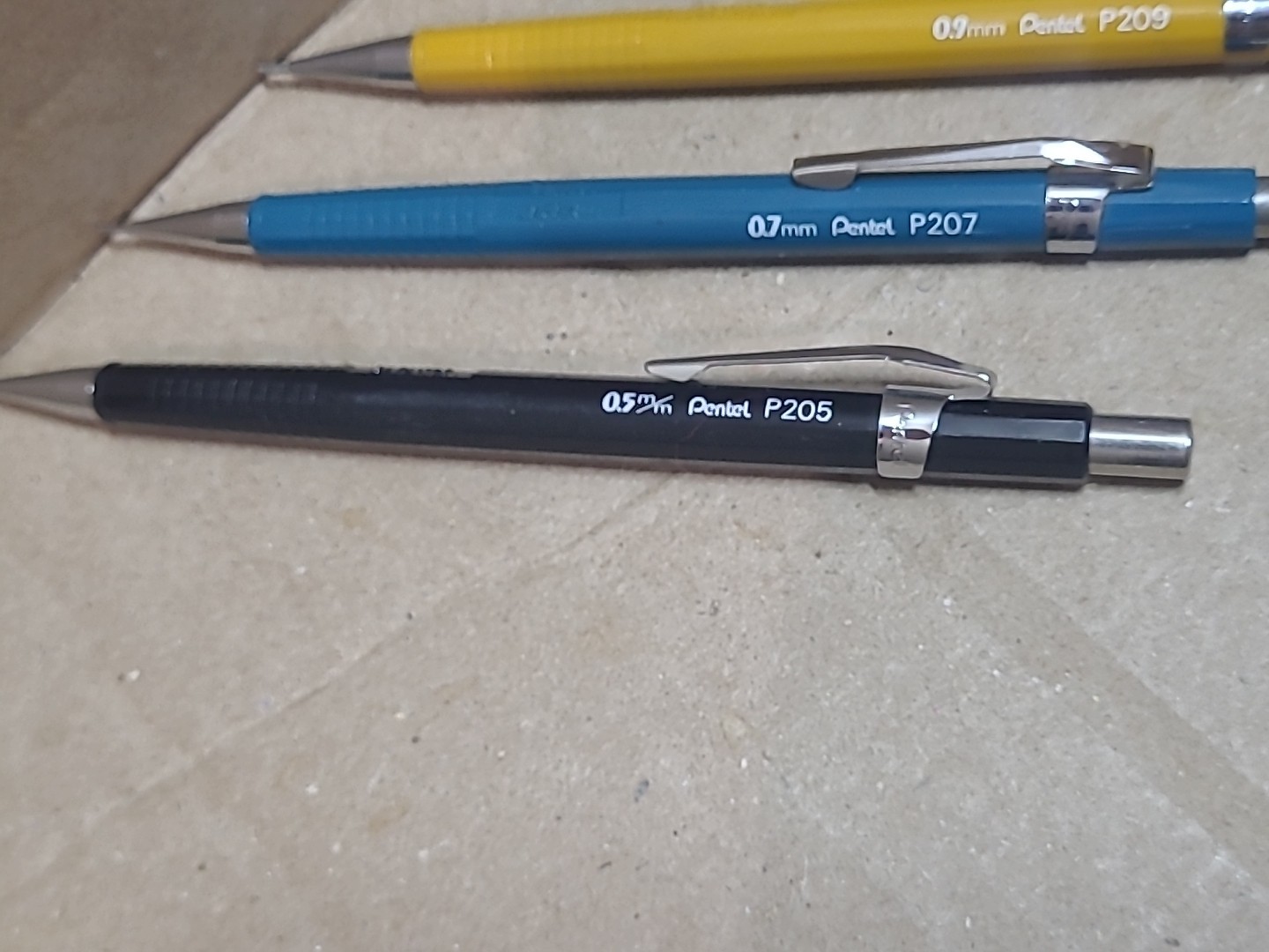 pentel mechanical pencil lot 0.5mm P205 0.7mm P207 0.9mm P209 Vintage