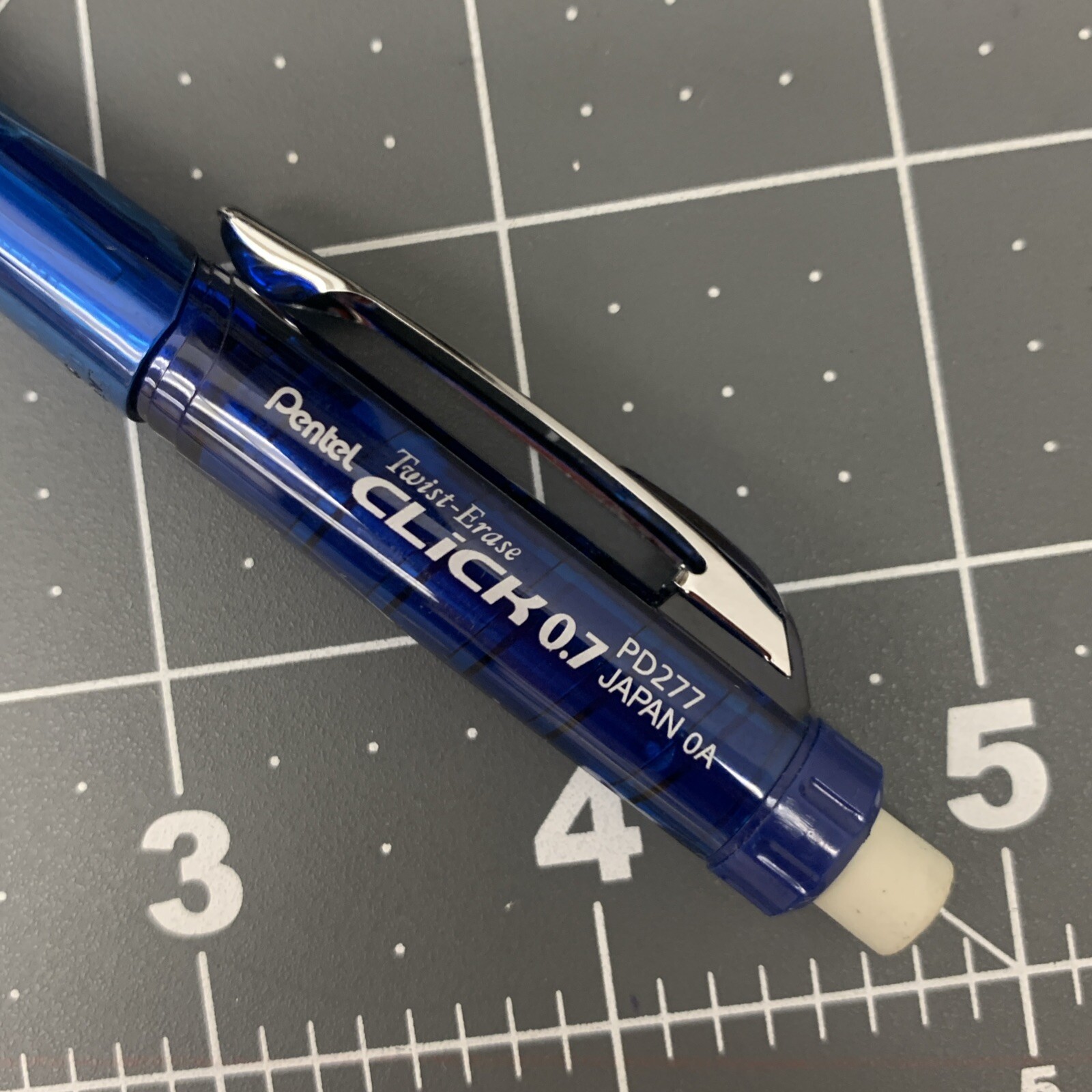 Vintage Pentel Twist-Erase PD277 Mechanical Pencil 0.7 mm Blue Drafting Drawing