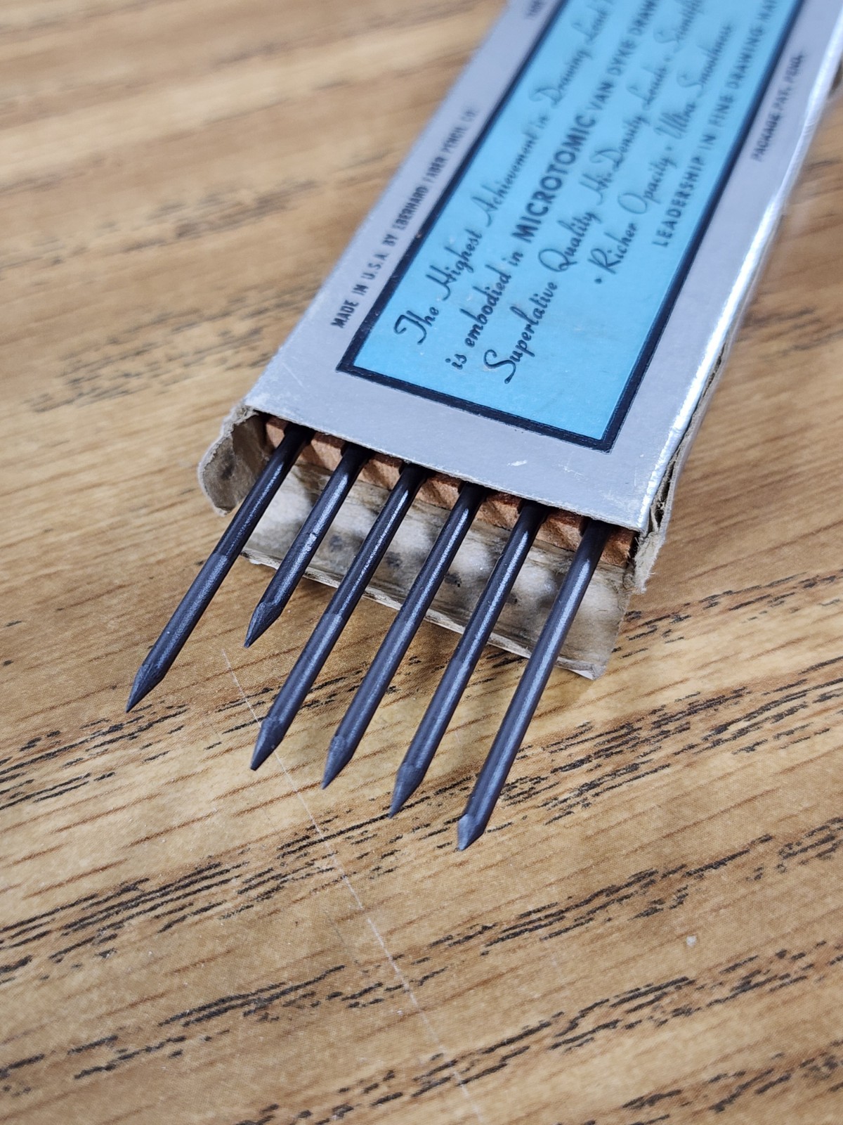 Vintage Eberhard Faber Microtomic 6100 9H 2mm Mechanical Artist Pencil 6pk Lead