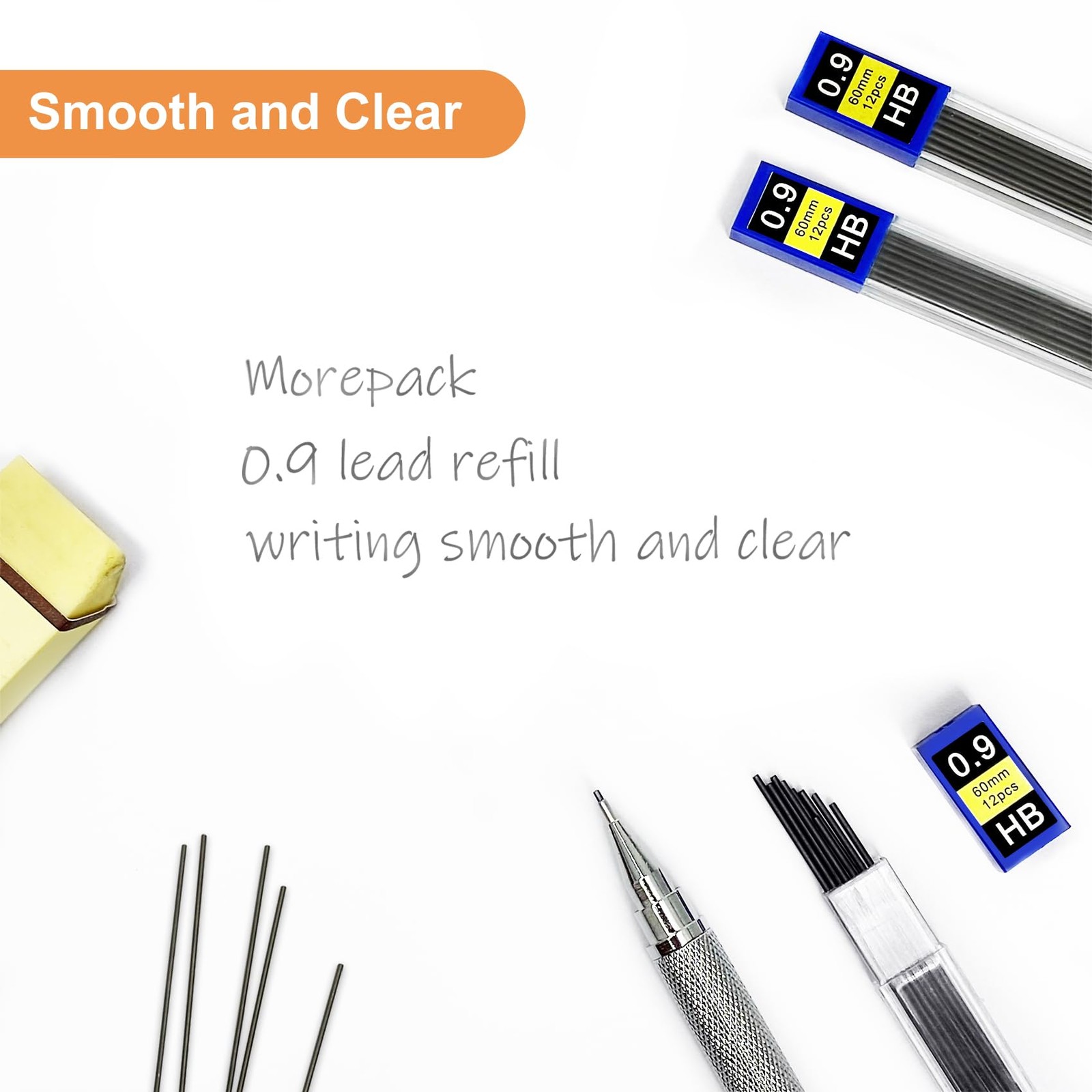 720 PCS 0.9 mm HB Mechanical Pencil Lead Refills Smooth Break Resistant