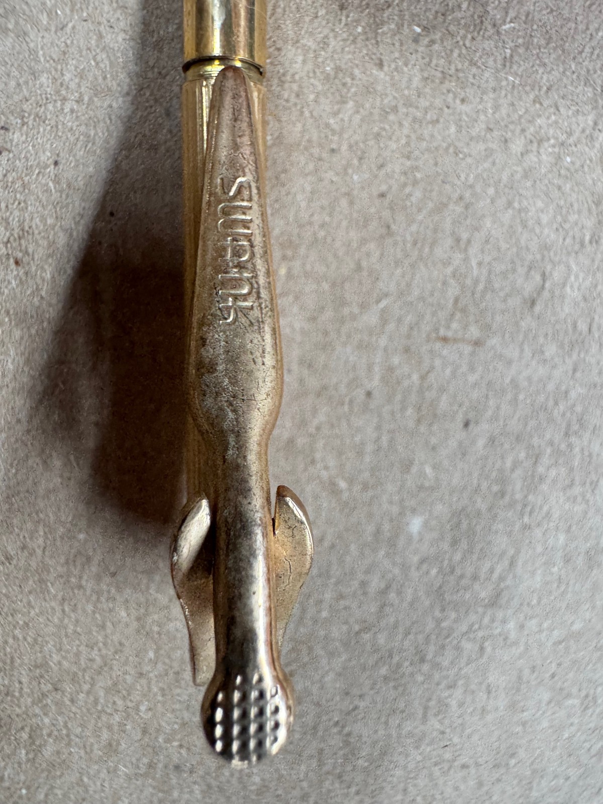 Swank Vintage Small Gold-Tone Mechanical Pencil with Pocket Clip/Tie Clasp Bar