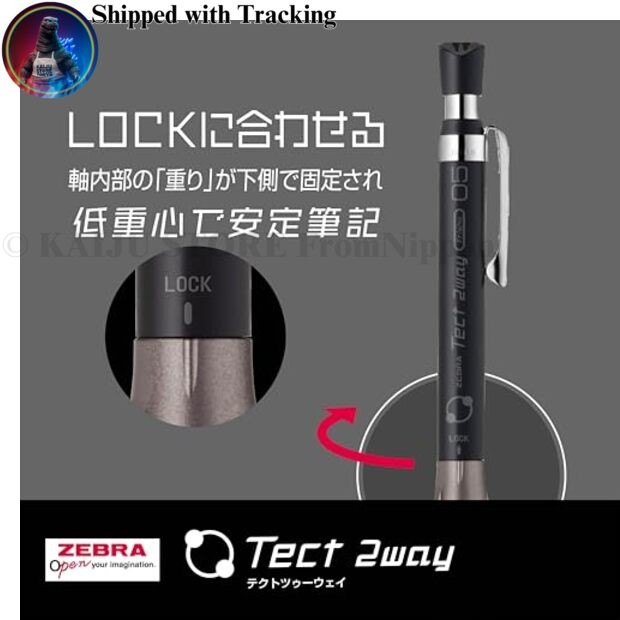 Zebra Mechanical Pencil Tect Two Way 0.5mm Black MA41-BS-BK