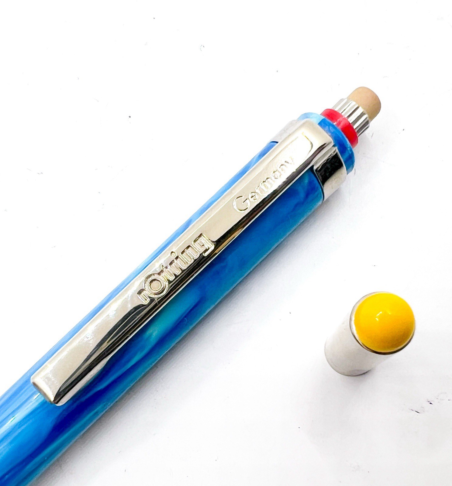 NOS rotring tikky special Mechanical Pencil marble Blue 0.3mm 0.35 Color Cap