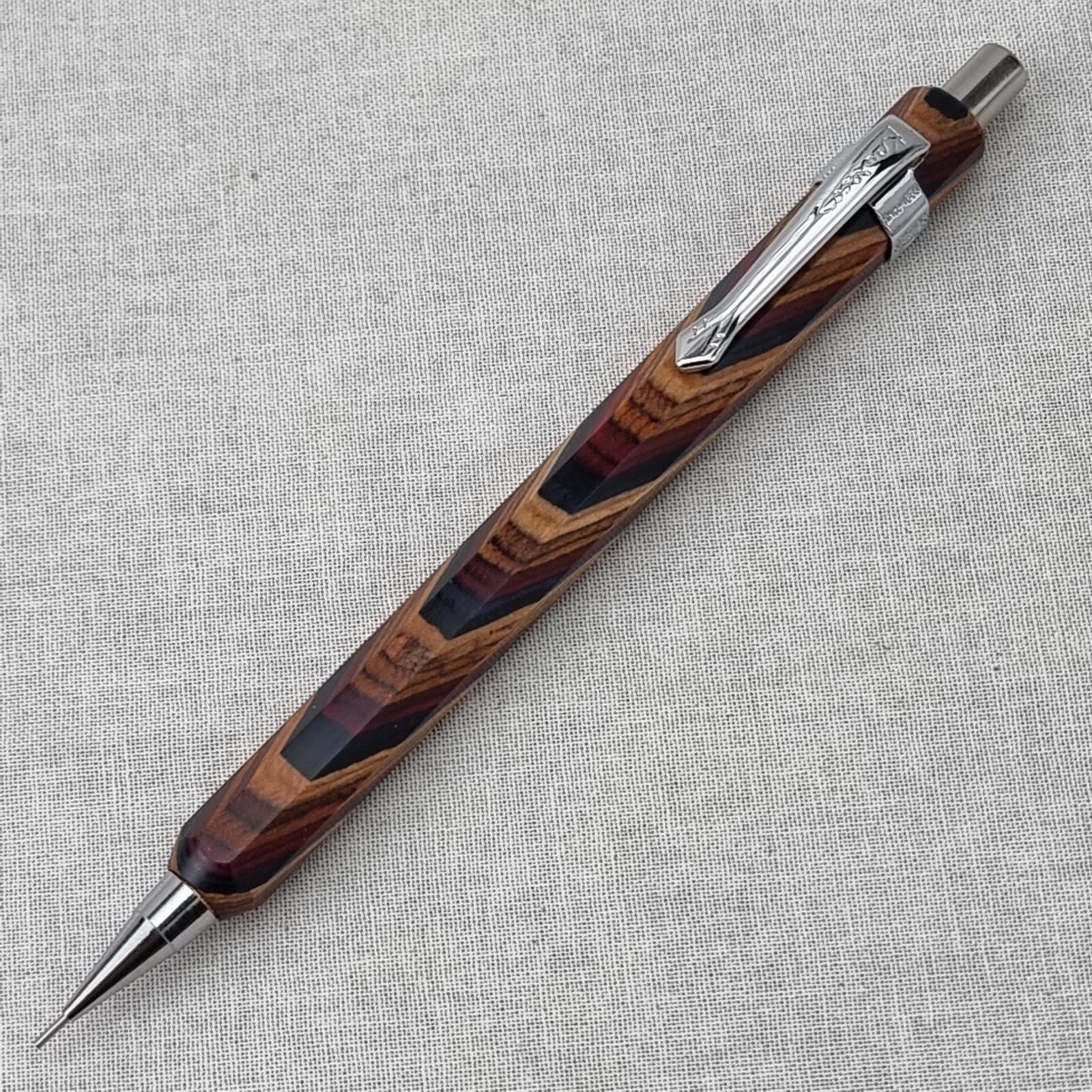 Hand Crafted Pentel P-205(0.5mm) Mechanical Pencil with Octagonal Wood Barrel