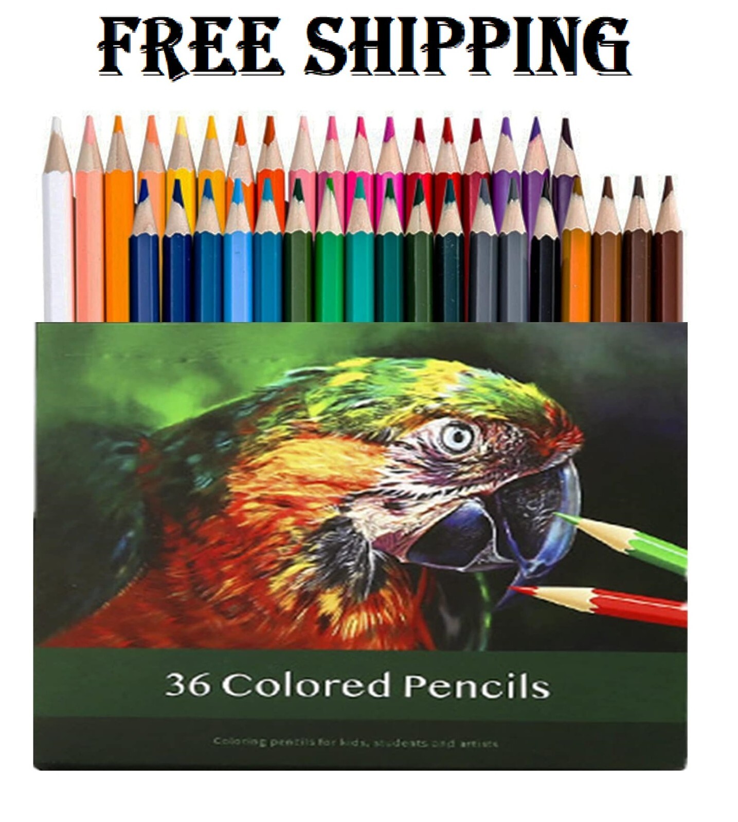 Premium 36-Color Pencil Set for Artists – Soft Core Pencils for Sketching, Drawi