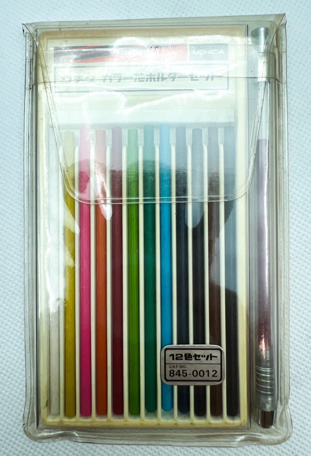 NOS uchida clutch pencil Holder drafting set with 12 colors refills Set