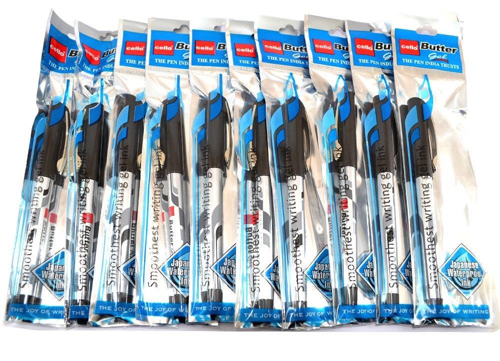 20 X CELLO Butter GEL Pen BLACK Ink Color Designer BODY