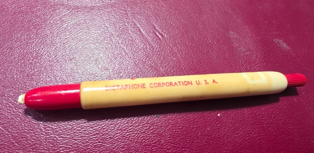 Vintage Listo Dictabelt Porcelain China Glass Marker Pen Pencil