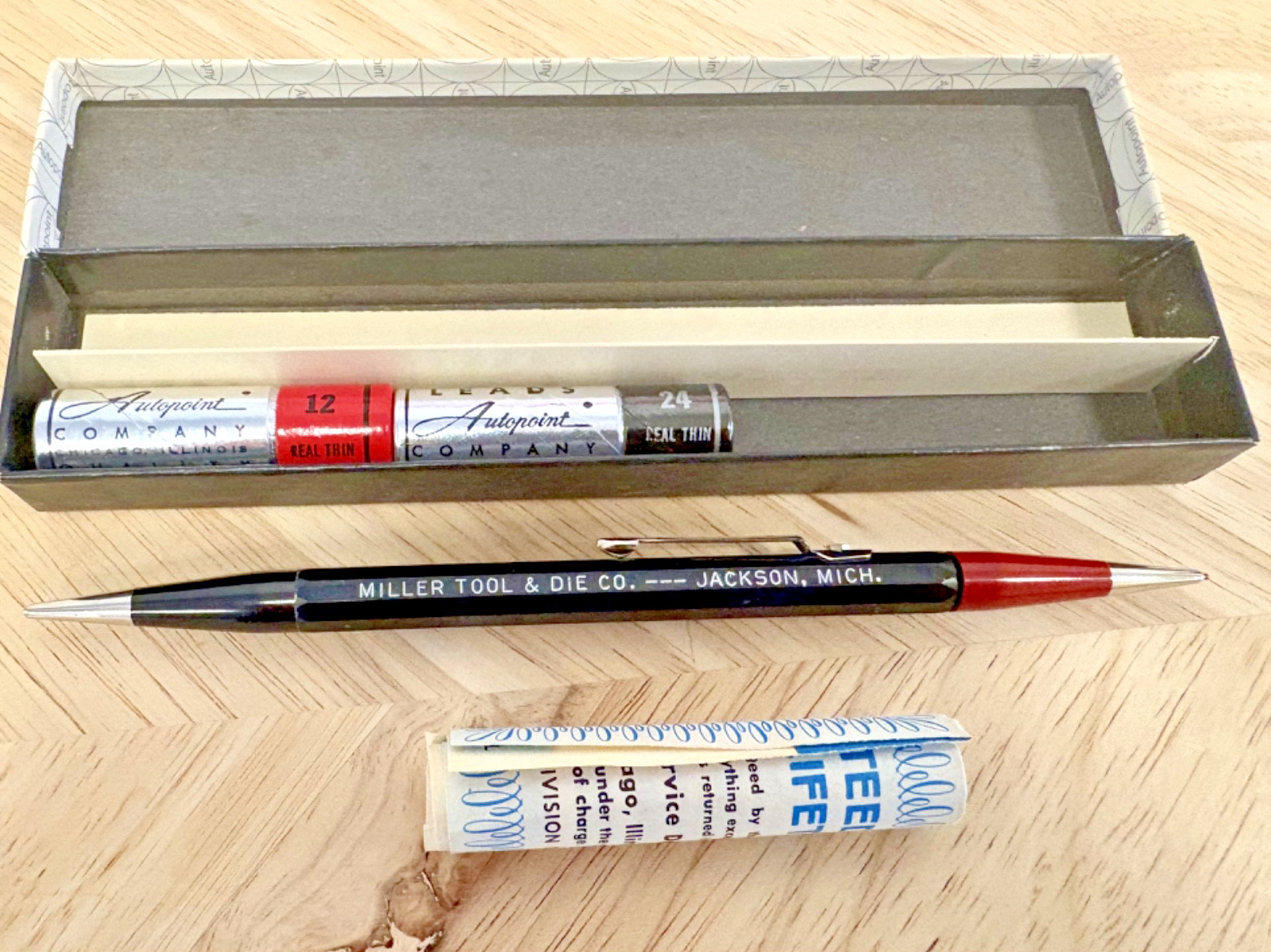 Vintage Autopoint Mechanical Pencil Miller Tool & Die Co Jackson Mich w/ Box