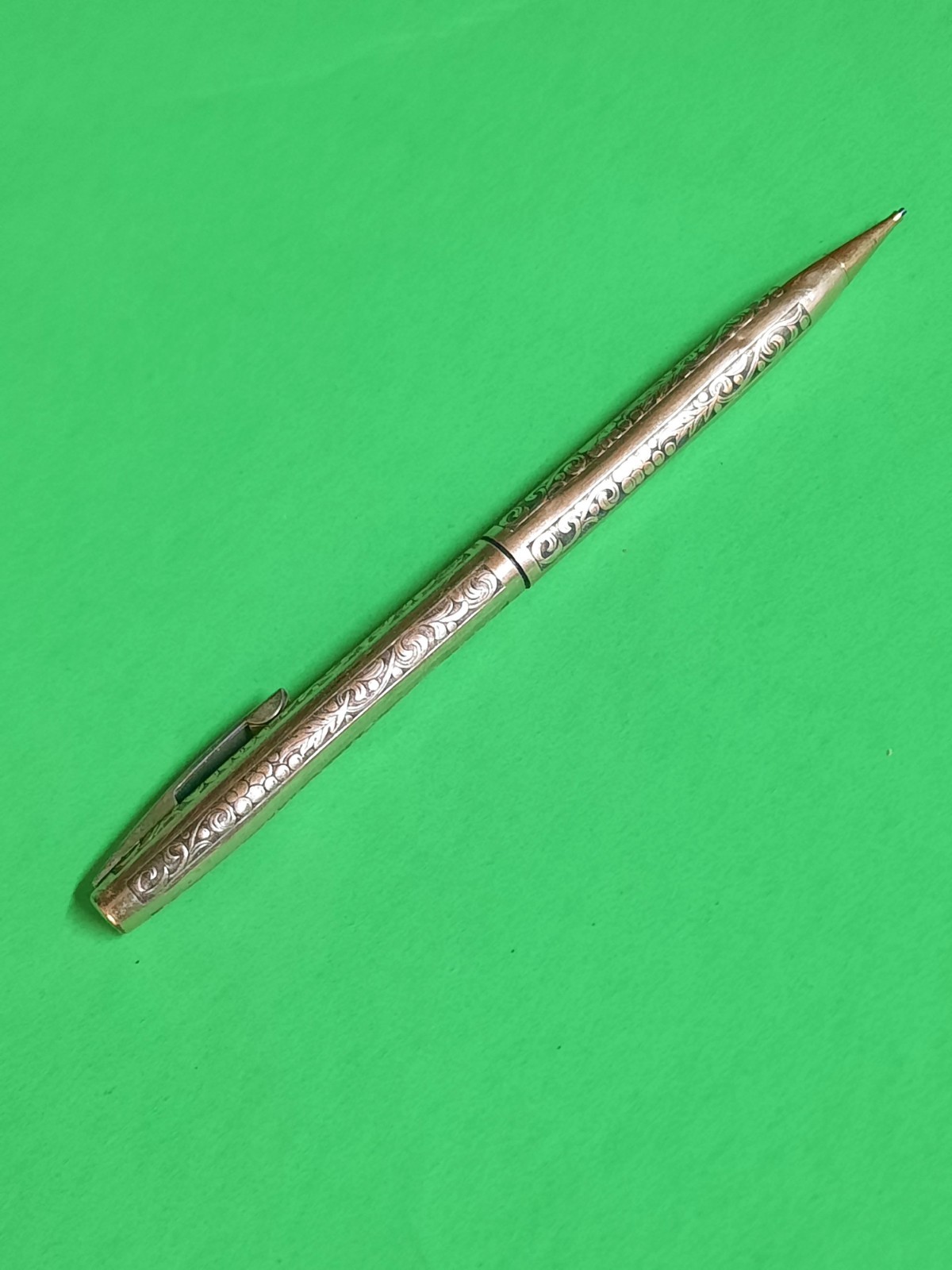 Vintage Sheaffer 12K Gold Filled Mechanical Pencil Ornate Engraved Floral Works!