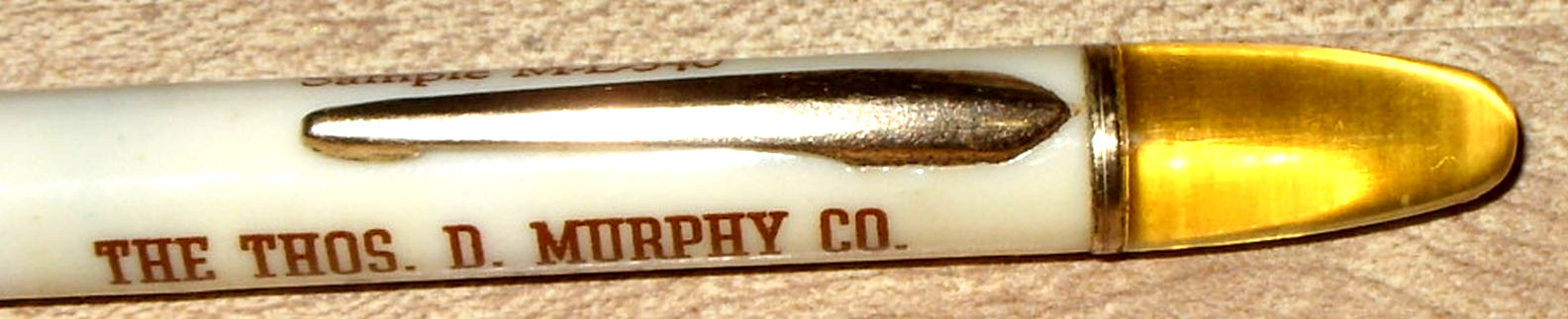VINTAGE SALESMAN SAMPLE MECHANICAL ADVERTISING PENCIL FOR THOS. D. MURPHY CO.