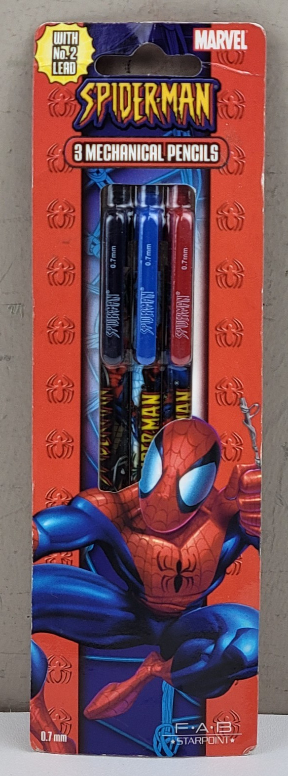 NOS! 2005 F.A.B. Starpoint Marvel Spider-Man Mechanical Pencils Pack of 3