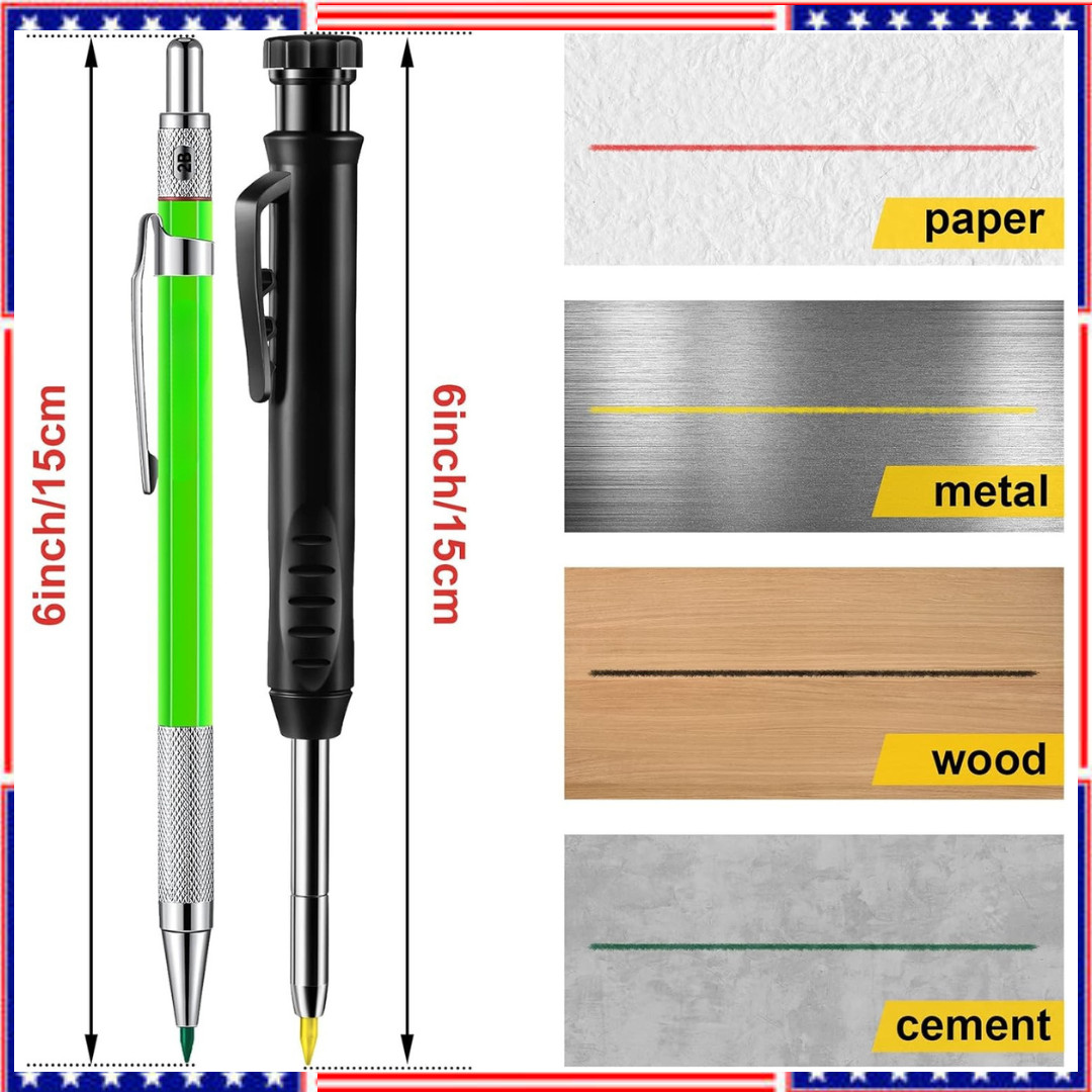 Mechanical Pencil Set with 4 Carpenter Pencils and 36 Construction Pencil