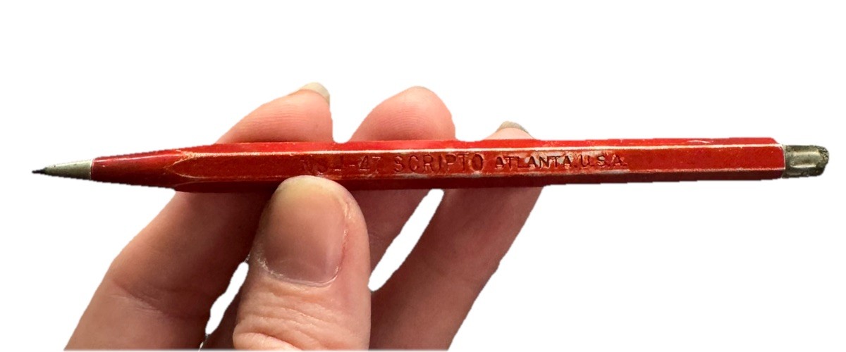 SCRIPTO No. 4 – 47 Metal MECHANICAL PENCIL Red VINTAGE MCM Atlanta GA