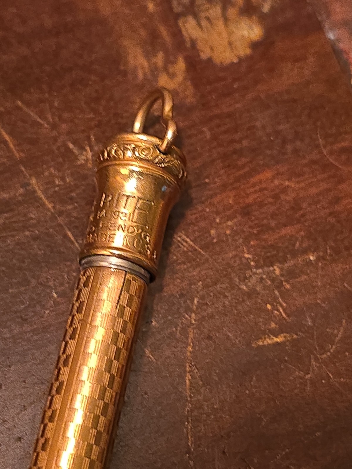 Shur-Rite Gold Filled Mechanical Pencil with and Etched Design 1920s