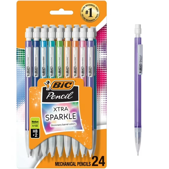 Xtra Sparkle Mechanical Pencil, 0.7 mm, 24 Count