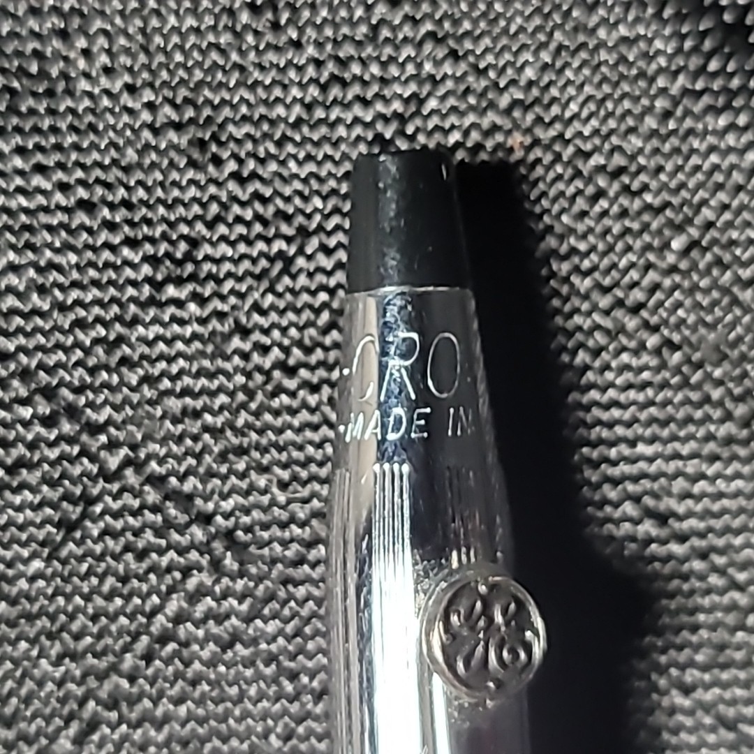 Silver Tone Cross Mechanical Pencil General Electric GE Logo Promo Chrome VTG