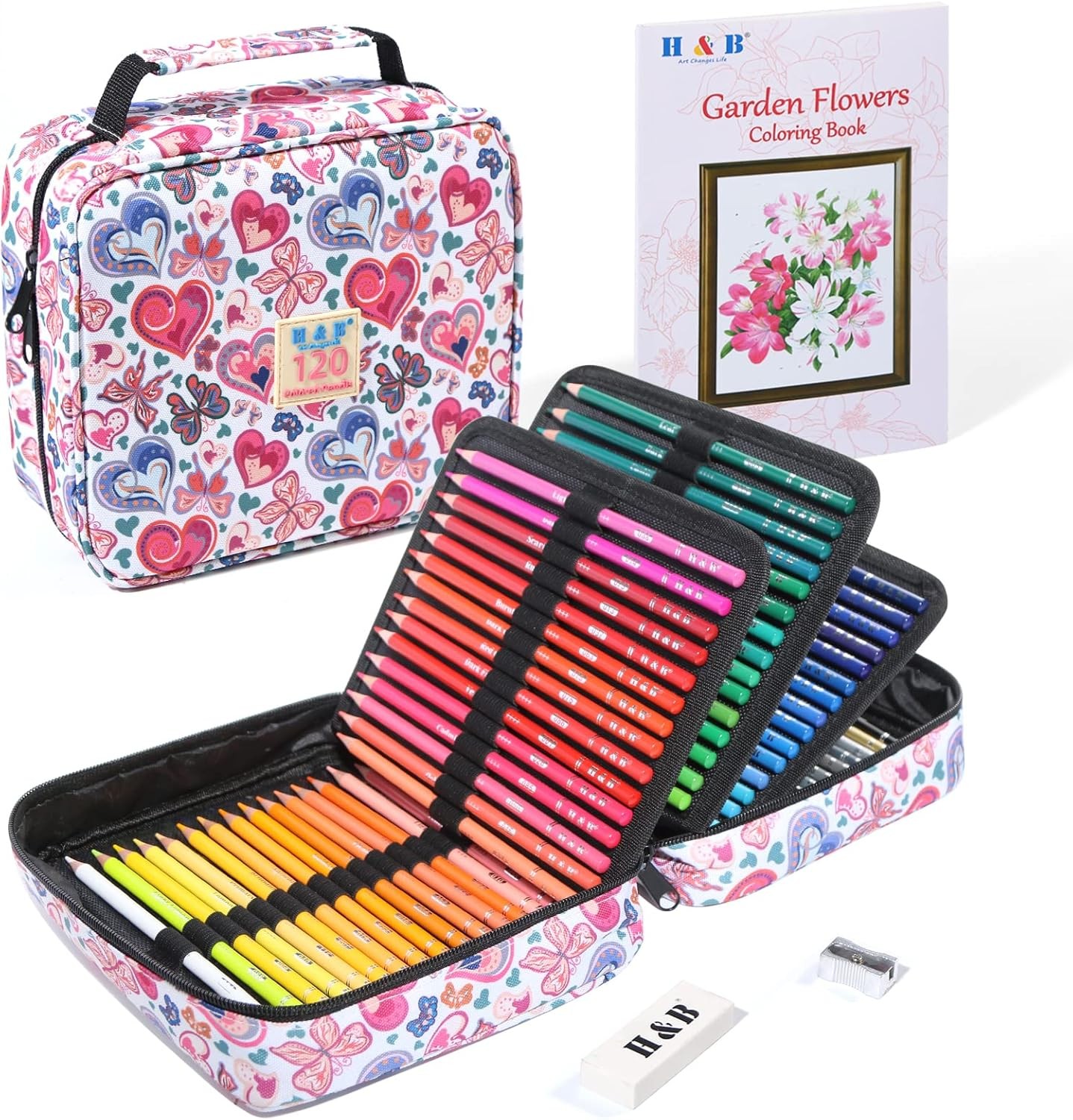H & B 120 Colored Soft-core Coloring 1 Count (Pack of 120), 120 Colors