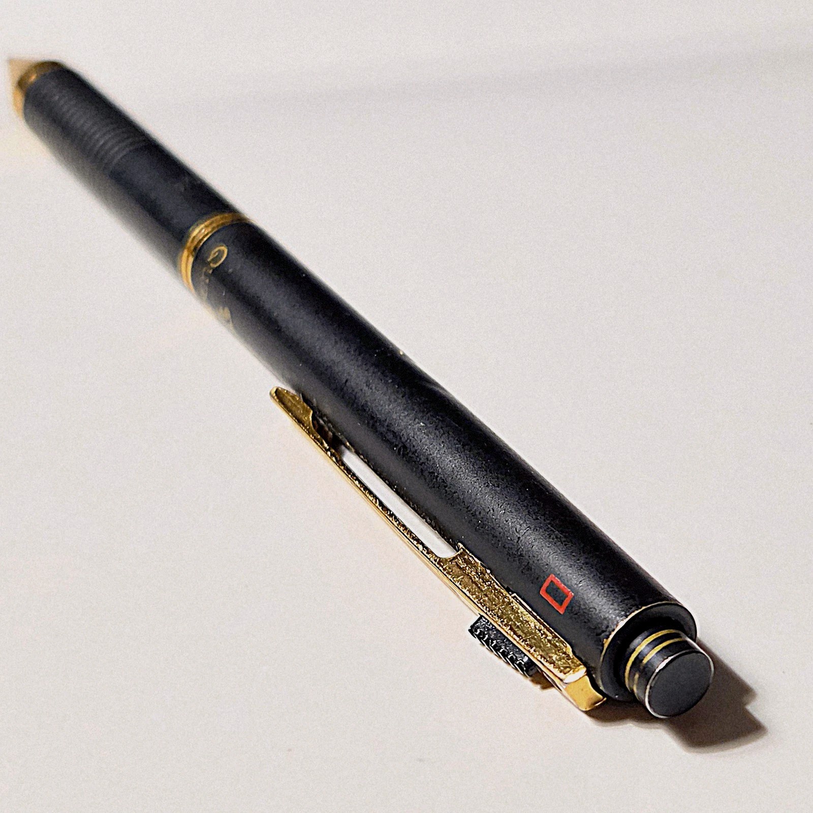 Vintage Yasutomo (Y&C) QuadPoint Mechanical Pen Pencil Black Gold Plated Japan
