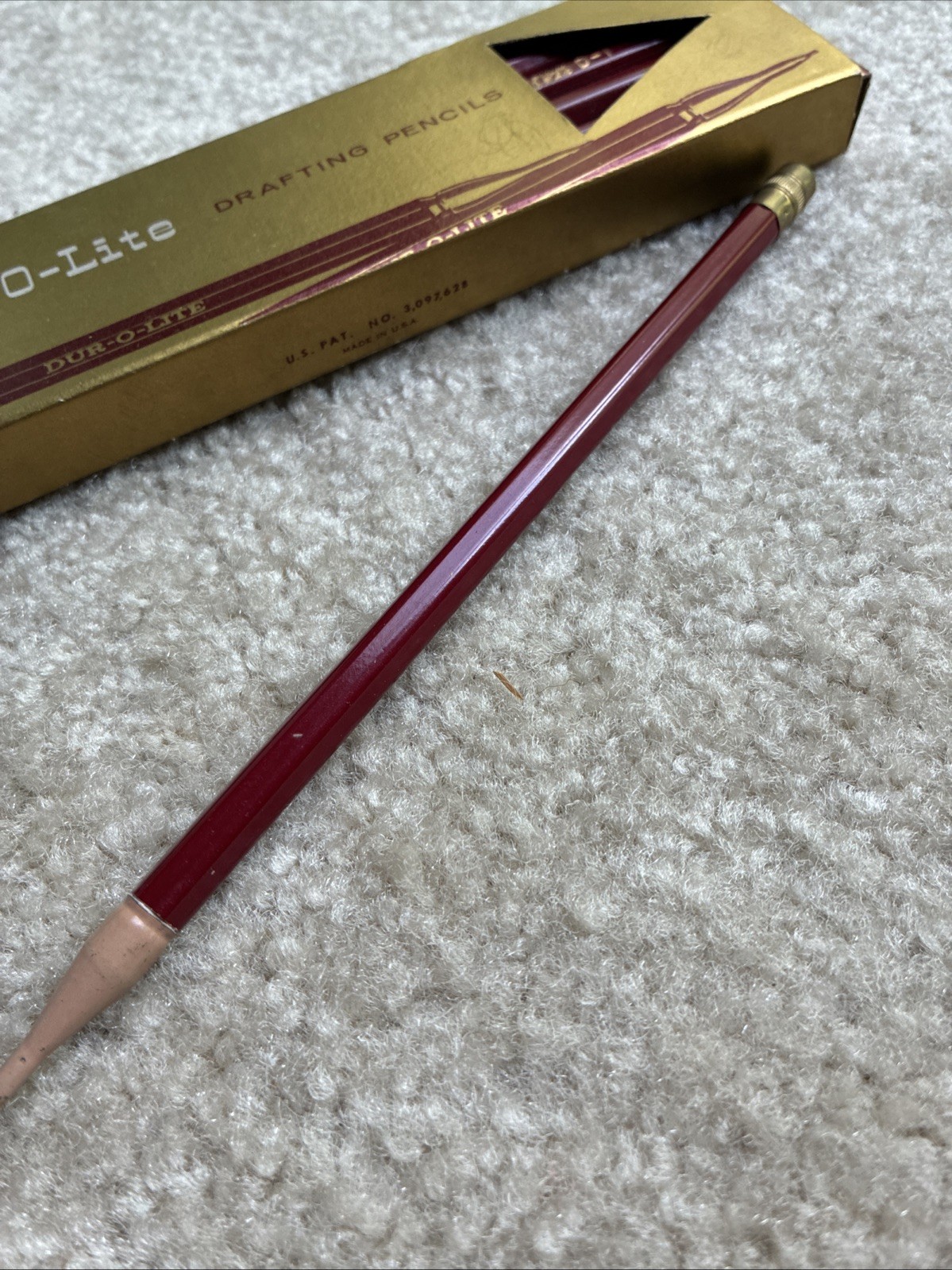Vtg DUR-O-LITE D-1 No Sharpening Pencils Film King Box of 12 NOS Made in USA