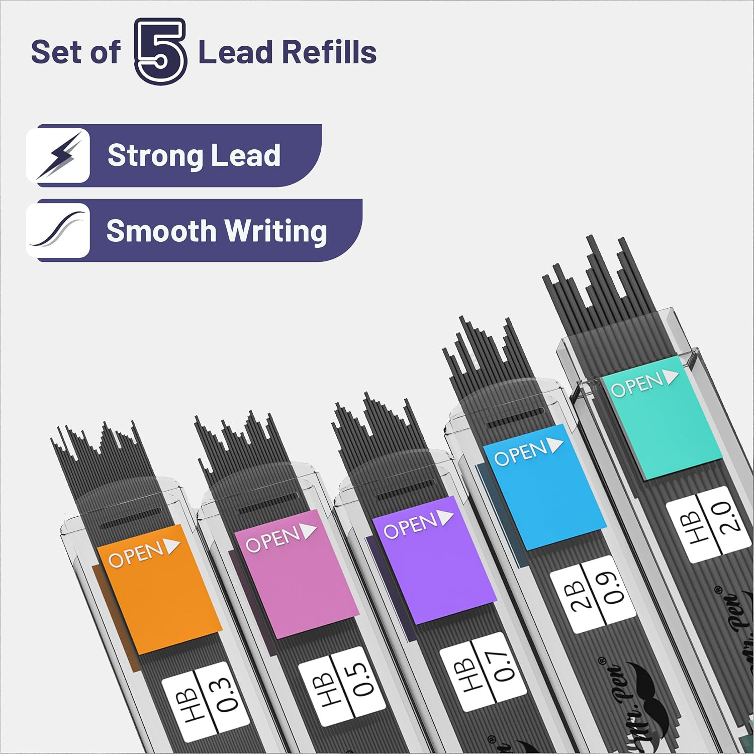 Mr. Pen- Pastel Mechanical Pencil Set, 5 Mechanical Pencils (0.3, 0.5, 0.7 | 0.9