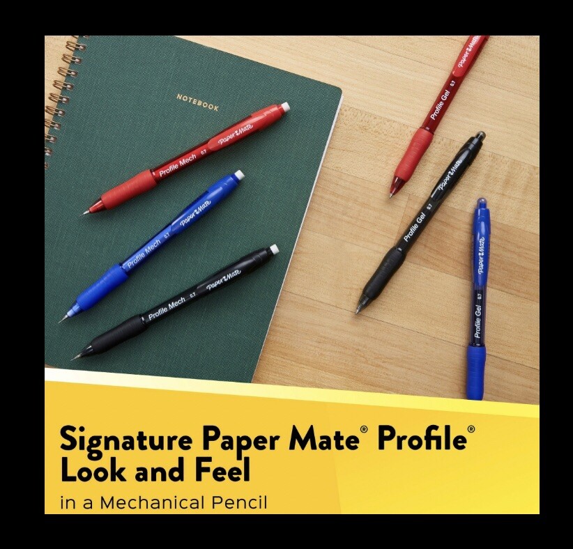 Mechanical Pencils 10pc Set: 4 Pencils,Lead Refills,Erasers(Paper Mate 0.7mm)