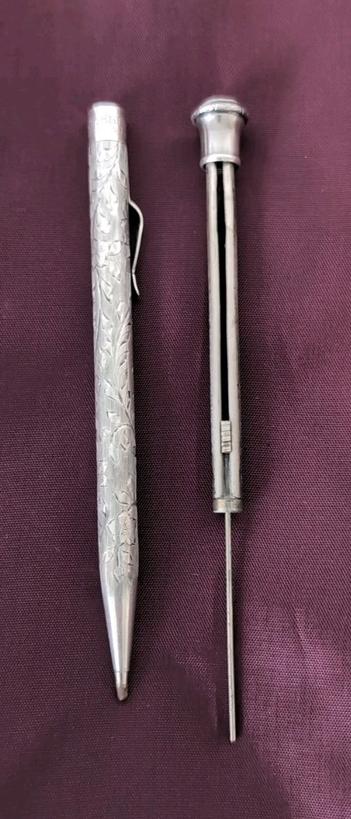 Vintage Wahl Eversharp Sterling Silver Mechanical Pencil, Art Deco Design, 1920s