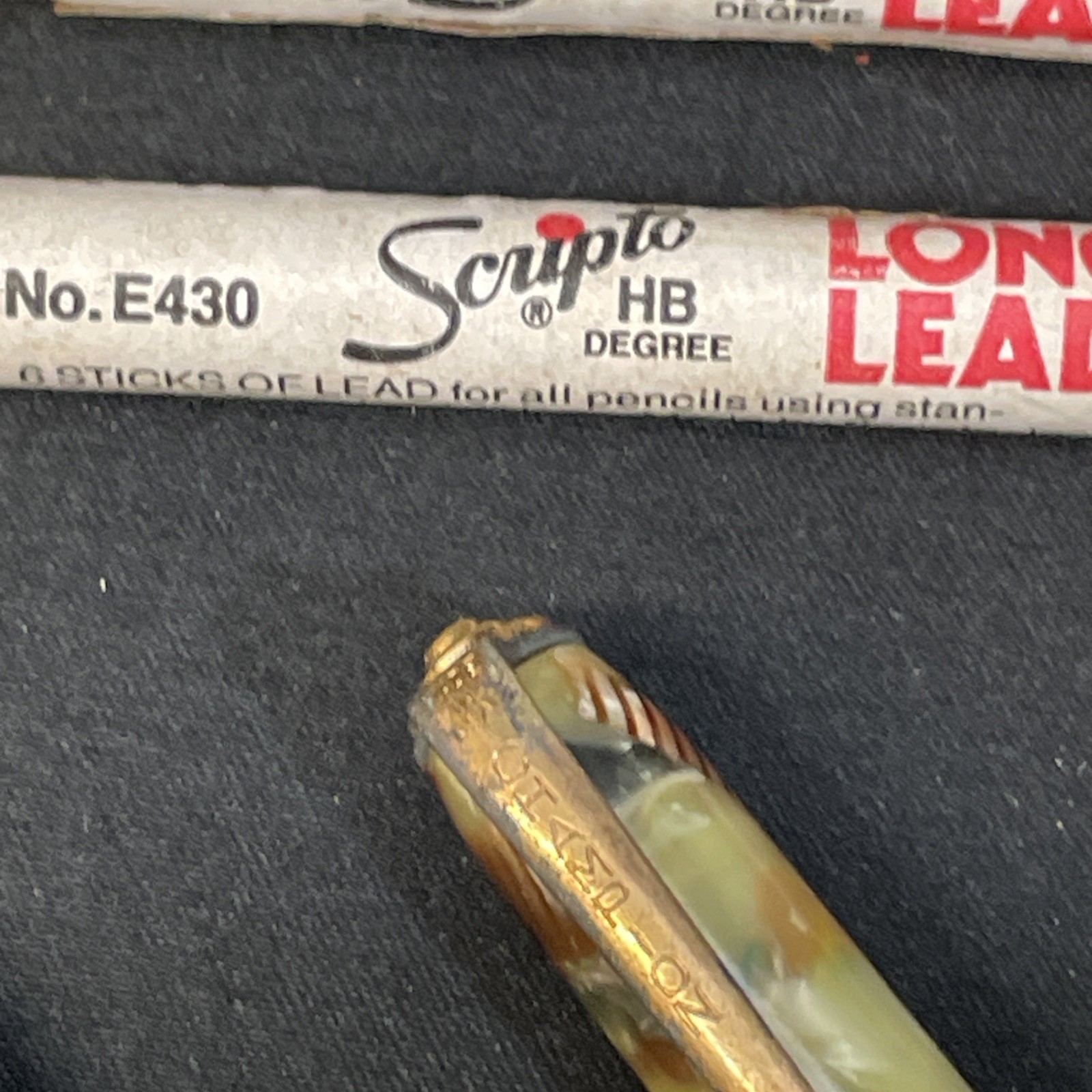 Vintage 1940s-50s Eversharp Black & Blue, Champion Multi-Color Celluloid Pencils