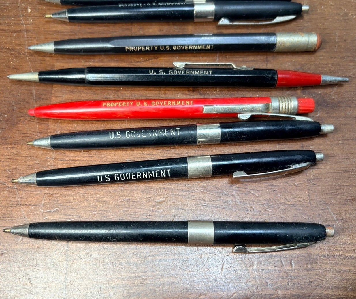 Vtg Lot Of 9 US Government Mechanical Pencils and Pens *used*