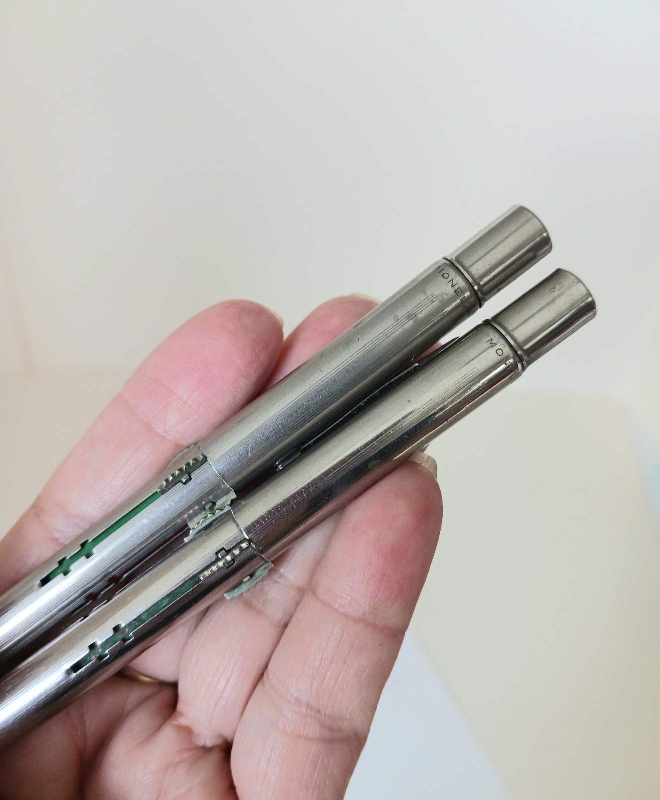 Vintage 60s Norma Monel 3 & 4 Color Mechanical Pencil W/ Sheaffers Fineline Lead