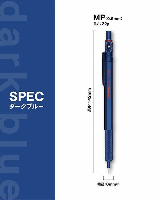 Rotring 600 Mechanical Pencil 0.5 mm Limited Color Dark Blue 2025 with Box New