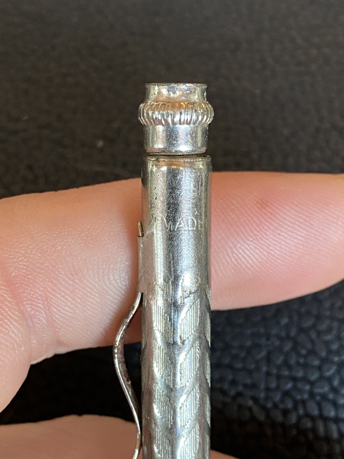 VTG 1920s/30’s Made In USA PAT’D Mechanical Pencil Silver Tone Twist Top AS IS