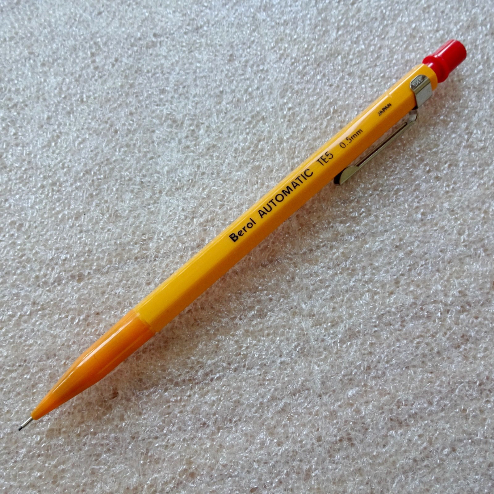 Berol Automatic TE5 0.5 Yellow Mechanical Pencil -Vintage Japan