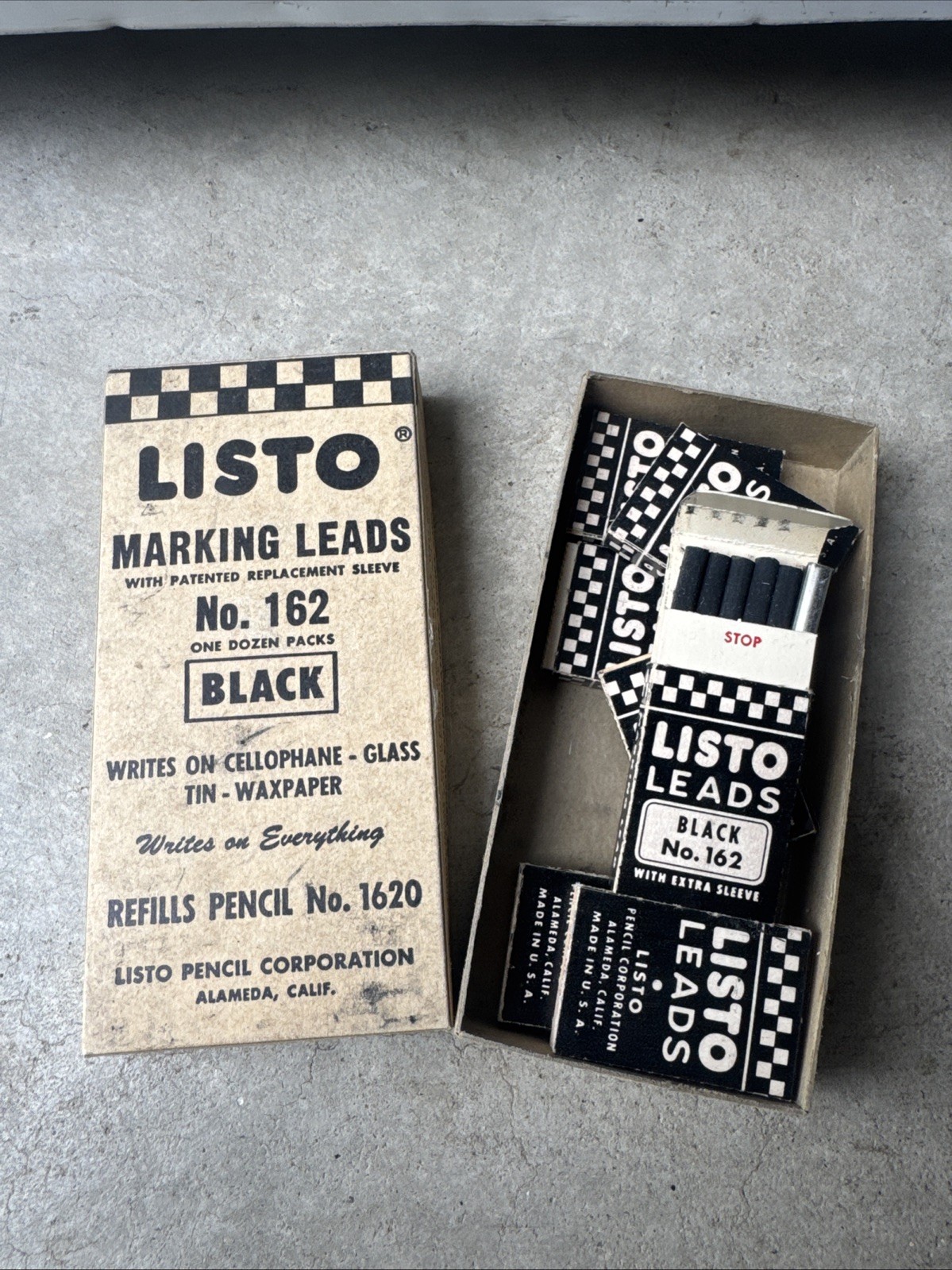 Listo Marking Leads Black No 162 – 7 packs Of 6 Art Pencil Draw Refill Vintage