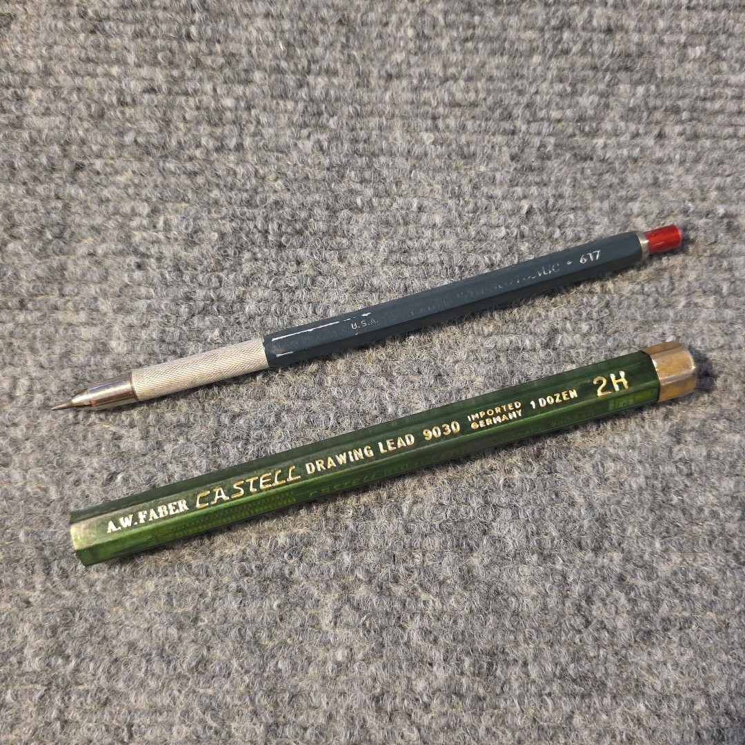 Eberhard Faber Microtomic 617 Mechanical Pencil And Castell Drawing Lead Vintage