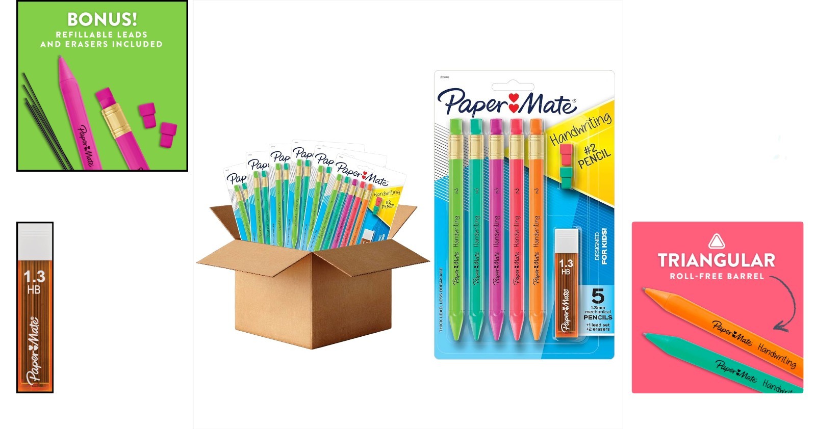 Handwriting Triangular Pencils Set, 30 Count with Refills – Kids Writing Tools