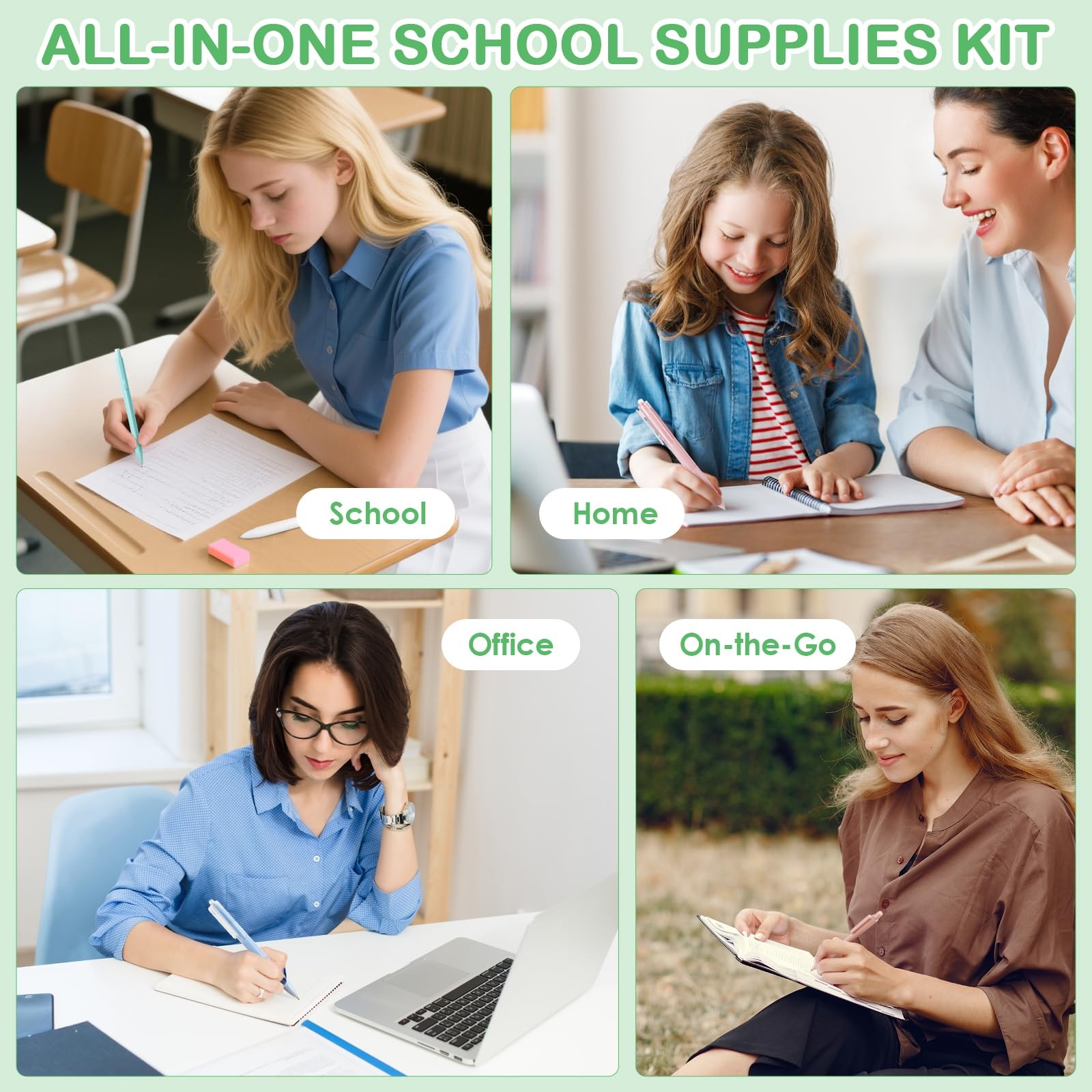 54 PCS Aesthetic School Supplies, Stationery Essentials Set with Large Pen Ca…